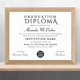 Snyggt Black White Class Apprecition Logotyp Award Poster