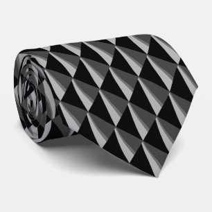 Snyggt Black White Grått Mönster Slips