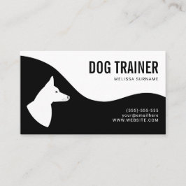 Snyggt Black & White Hund Silhouette Hund Trainer Visitkort