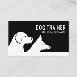 Snyggt Black & White Hund Silhouettes Hund Trainer Visitkort