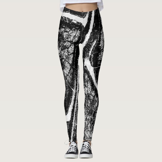 Snyggt Black White Löv Leggings (Framsida)