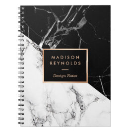 Snyggt Black White Marble Struktur Designer Notes Anteckningsbok