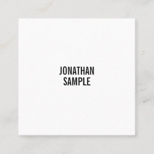 Snyggt Black White Minimalistic Modern Clean Chic Fyrkantigt Visitkort