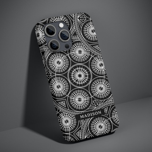 Snyggt Black White Modern Mandala Mönster Namn (Skapare uppladdad)
