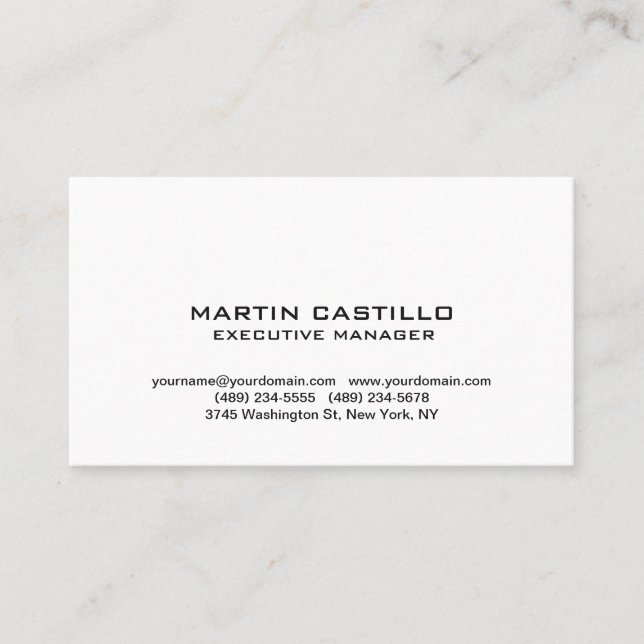 Snyggt Black White Modern Professionell Visitkort (Framsida)