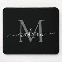 Snyggt Black White Monogram-skript - enkel modern