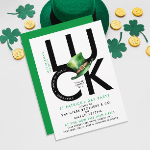 Snyggt Black White St Patrick Lucky Irish Party Inbjudningar