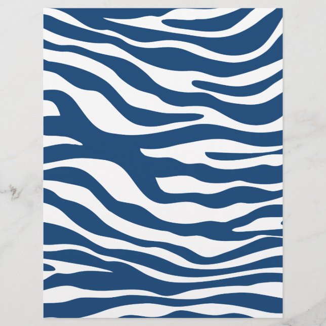 Snyggt Blåhavsblått Zebra tryck Mönster (Framsida)