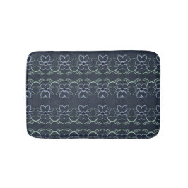 Snyggt Blått Blommigt Mat Badrumsmatta