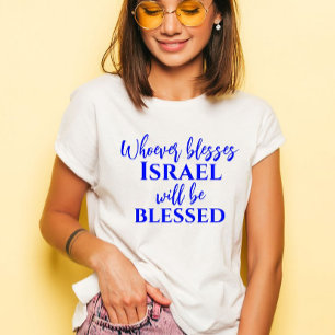 Snyggt Bless Israel Christian Scripture T Shirt