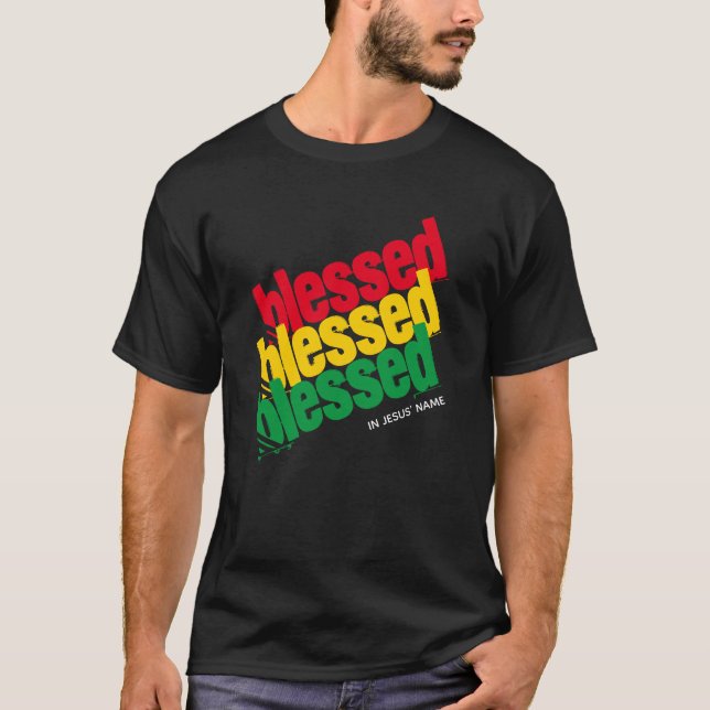 Snyggt BLESSED i Jesus Namn T Shirt (Framsida)