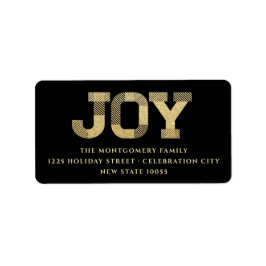 Snyggt Blockera teckensnitt Guld Glitter Joy Moder Adressetikett