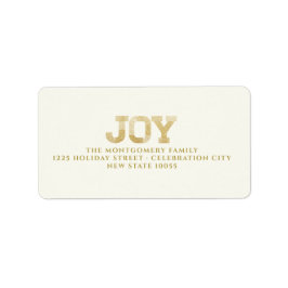 Snyggt Blockera teckensnitt Guld Glitter Joy Moder Returadress Etikett