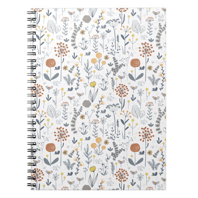 Snyggt Blommigt Fantasy Anteckningsbok (Framsidan)