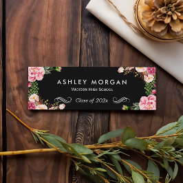 Snyggt Blommigt Flowers Studenten Namn Card