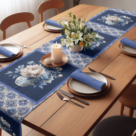 Snyggt blommigt vas Blue chinoiserie monogram