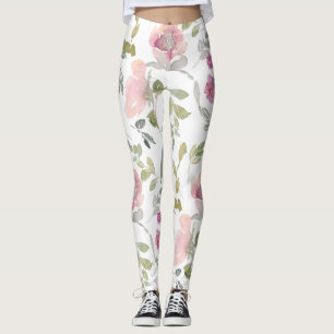 Snyggt Blommigt Yoga Byxor, högvästra botaniska Leggings