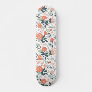 Snyggt Blommönster Girly Skateboard Bräda 19,5 Cm