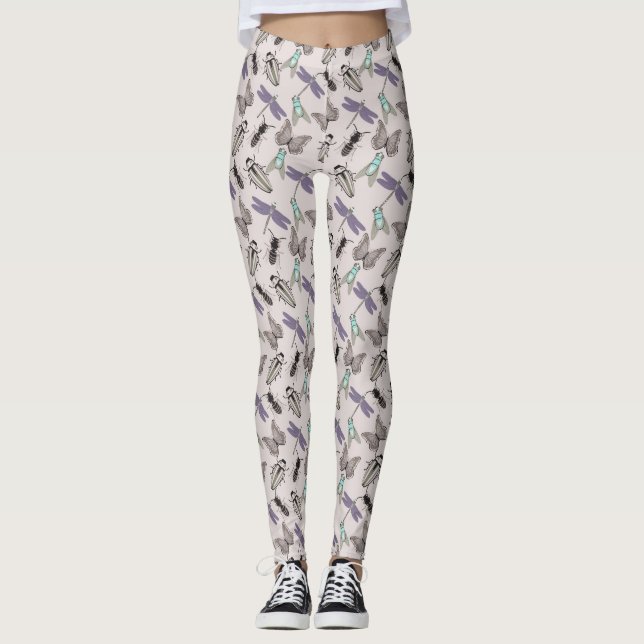 Snyggt Blommönster Leggings (Framsida)