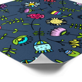 Snyggt Blommönster Poster