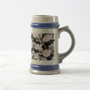 Snyggt Blommönster Ro Iris Rosa Blue Sejdel