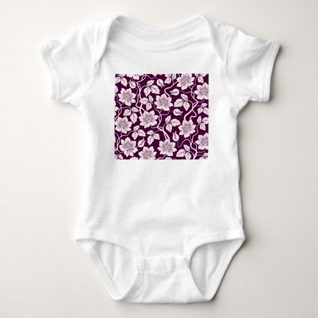 Snyggt Blommönster T Shirt (Framsida)