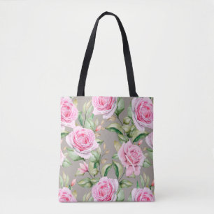 Snyggt Blommönster Tote Bag Tygkasse