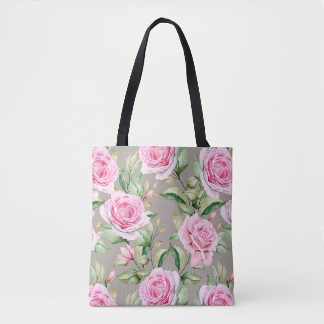 Snyggt Blommönster Tote Bag Tygkasse (Framsida)