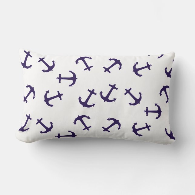 Snyggt Blue Anchor Sea Theme Dekorativ kudde (Framsida)