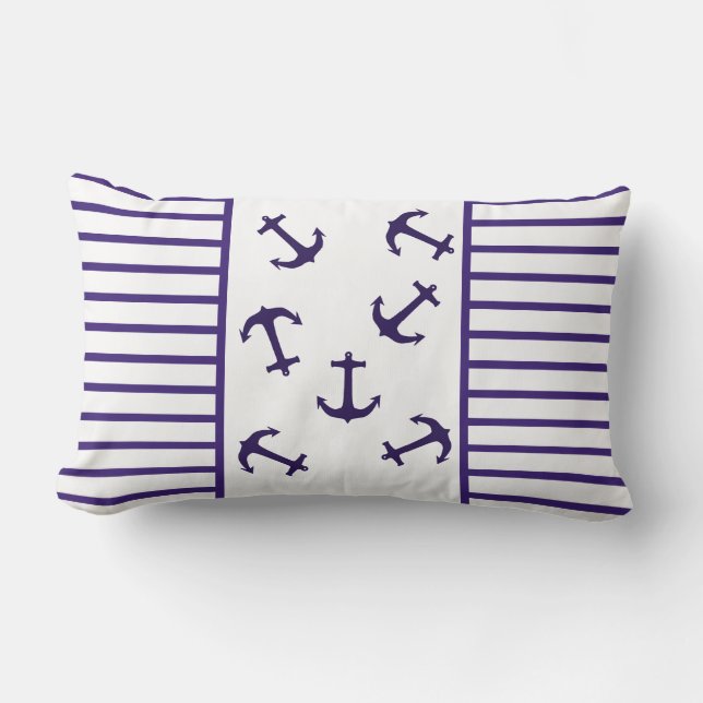 Snyggt Blue Anchor Sea Theme Dekorativ kudde (Framsida)