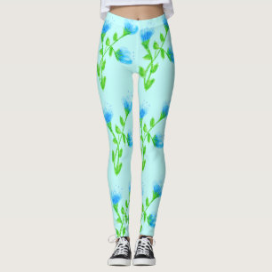 Snyggt Blue Blommigt Byxor