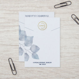 Snyggt Blue Botanical Necklace Visning Visitkort