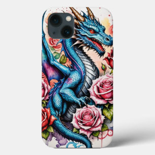 Snyggt Blue Dragon Phone Case med Vibrant Ro