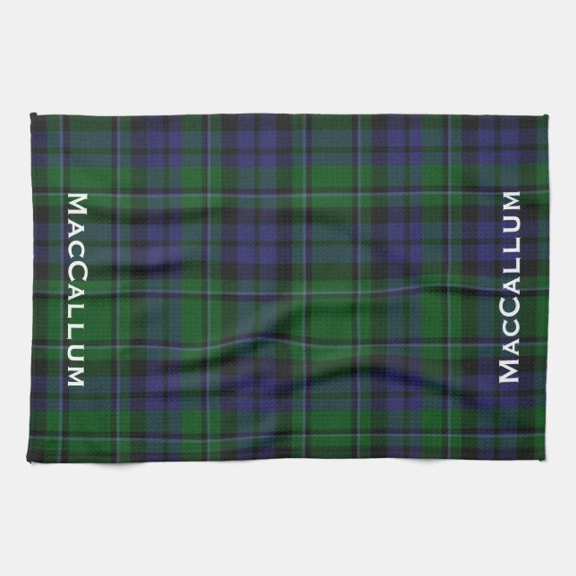 Snyggt Blue & Grönt MacCallum Tartan Play Kökshandduk (Horisontell)