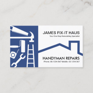 Snyggt Blue Handyman Verktyg Lagrar Builder Visitkort