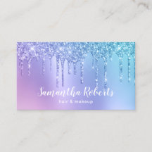 Snyggt blue & lila glitter droppar hår och makeup