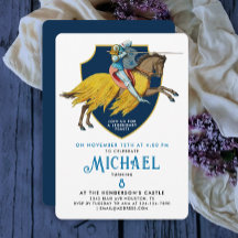 Snyggt Blue Medieval Armored Knight på häst