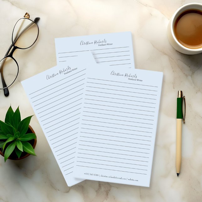 Snyggt Blue Minimalist Post-it Block (Skapare uppladdad)