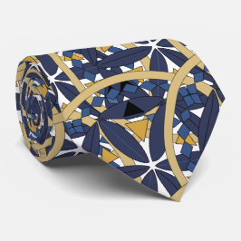 Snyggt Blue och Guld Mönster Slips