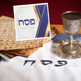 Snyggt Blue och Guld Pesach Passover Pappersservett