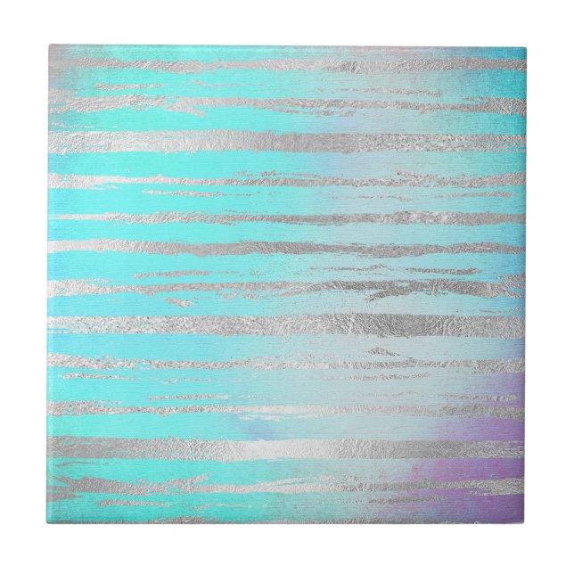 Snyggt Blue och Silver Kakelplatta (Framsidan)