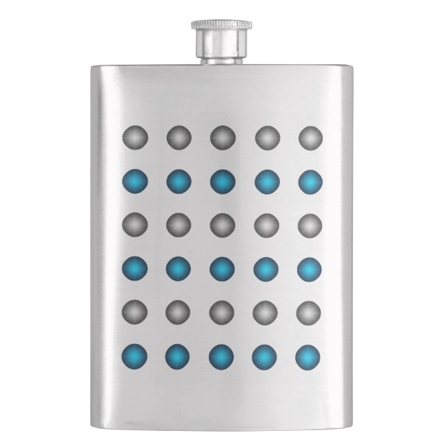 Snyggt Blue och Silver Polka Dot Mönster Fickplunta (Framsidan)