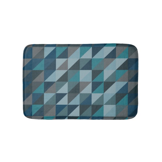 Snyggt Blue Ombre Modern Geometric Mönster Badrumsmatta (Framsidan)