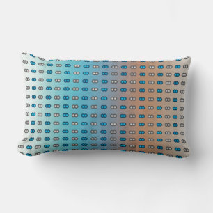 Snyggt Blue & Silver Polka dots på Blue & Orange Lumbarkudde