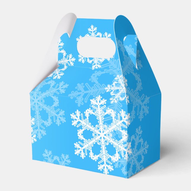 Snyggt Blue Snöflingor Modern jul mönster Presentaskar (Framsidan Sidan)