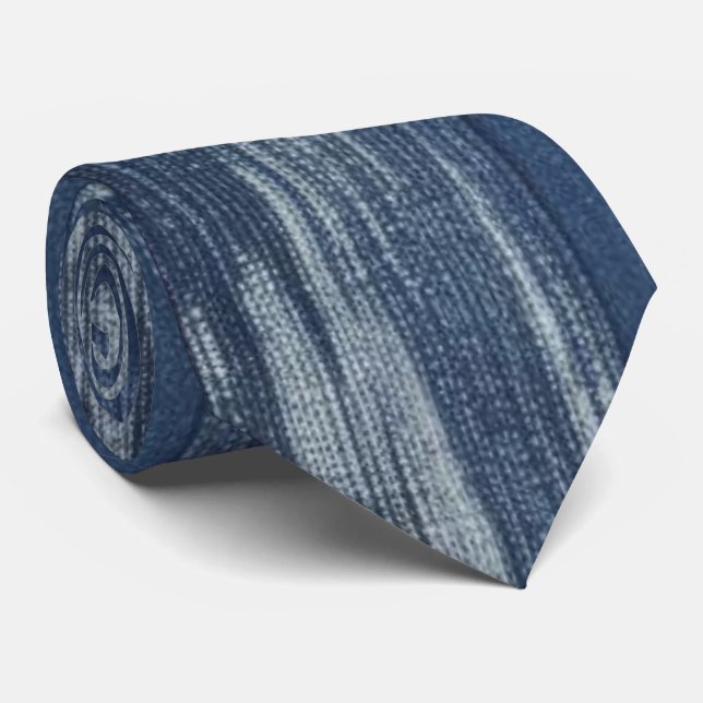 Snyggt Blue Tvätta Denim Neck Tie Slips (Rullad)