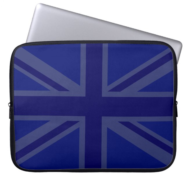 Snyggt Blue Union Jack Laptop Sleeve (Framsidan)