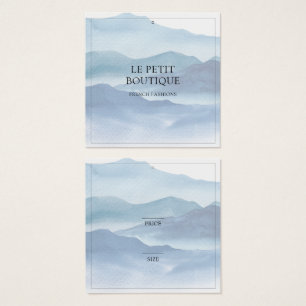 Snyggt Blue Watercolor Clothing Retail Pris Märkre Fyrkantigt Visitkort