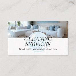 Snyggt Blue White Modern Städning Services Visitkort
