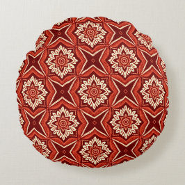 Snyggt Boho Chic Blommönster Rund Kudde